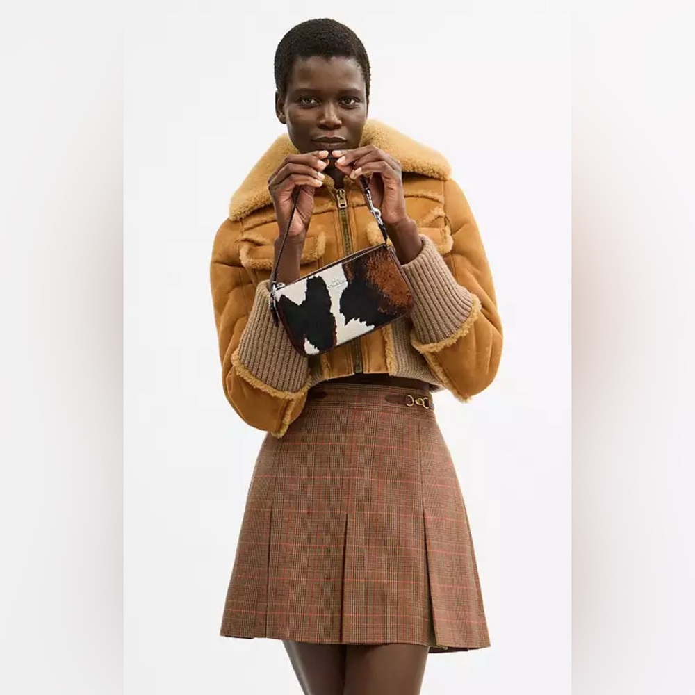 Coach Nolita 19 Cow Print NWT Silver with a free unbranded chain extender silver - Picture 14 of 14